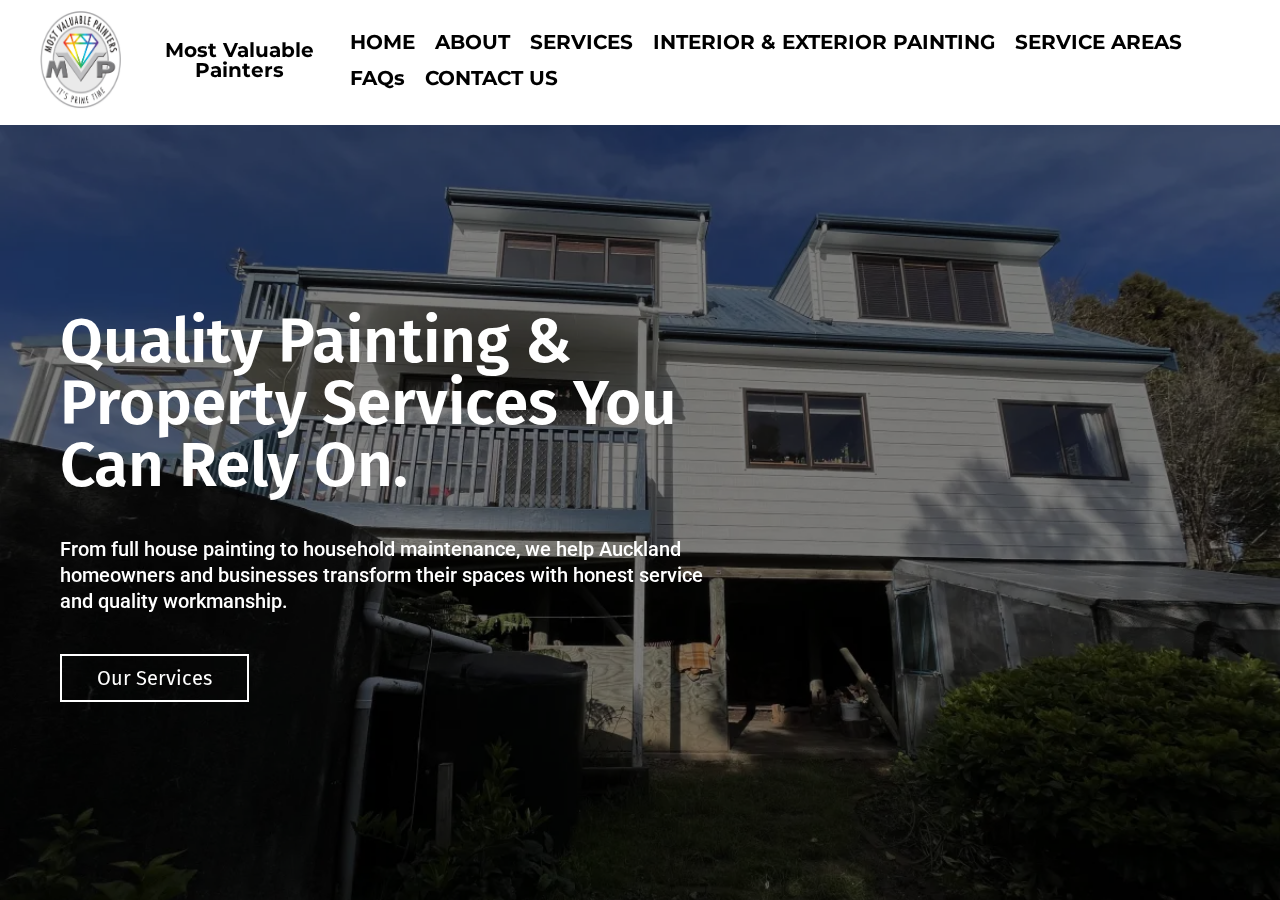 Home page of the MVP Painters website