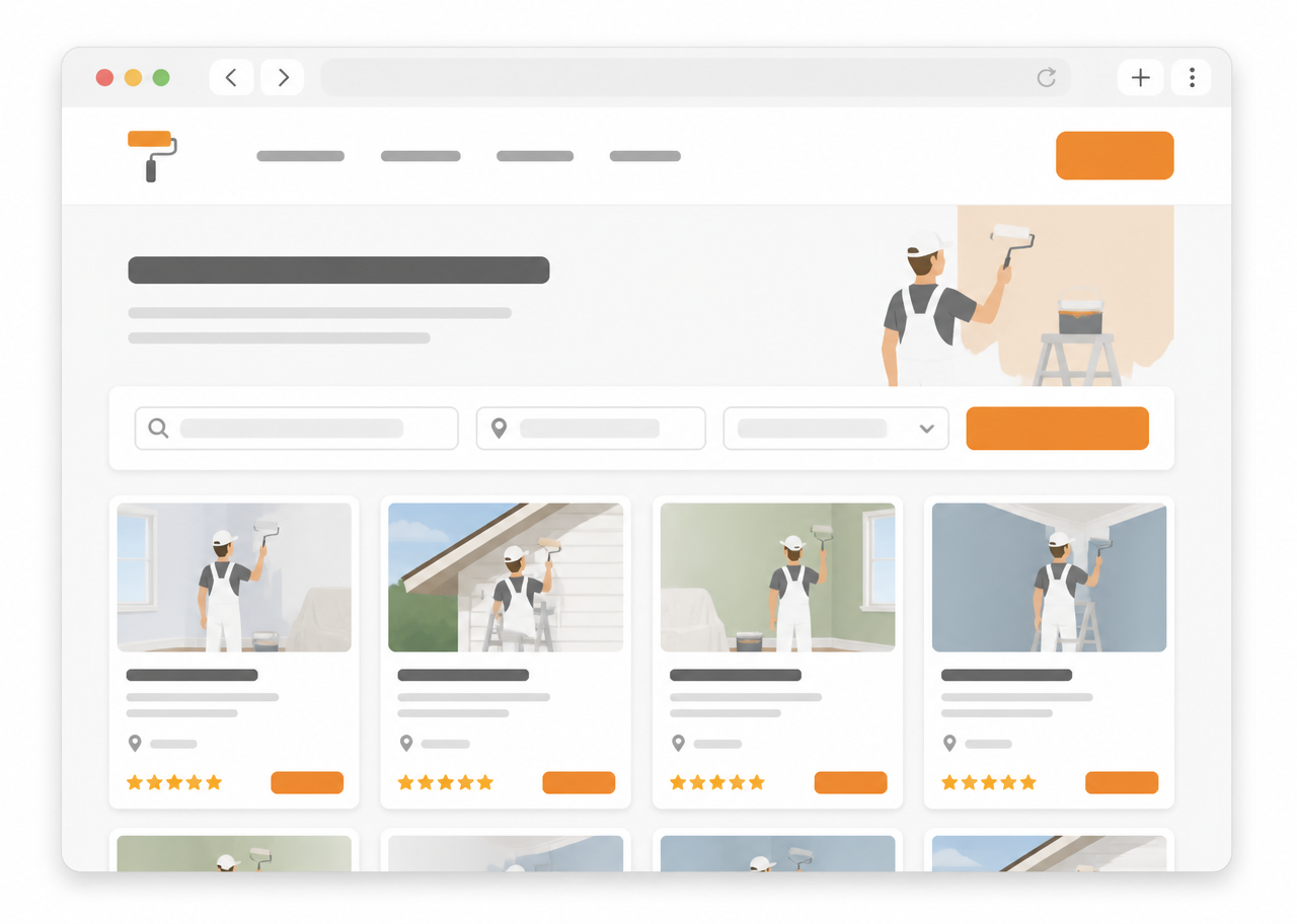 Layout of the Sorted Painters Auckland directory site